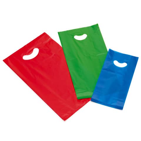 Buste Favorit Smiling Bag con manico e soffietto in PE sp. 60 μm 14+3+3x32 cm in conf. 125 - 100501267